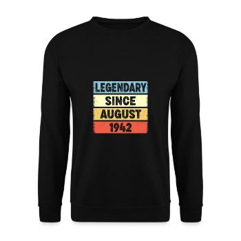 80 Years Old Legendary Since August 1942 80th - Unisex Sweatshirt - black - Front - Alina (178cm) & Michal (187cm)