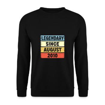 Legendary Since August 2010 12. Geburtstag - Unisex Pullover - Schwarz - Vorne - Alina (178cm) & Michal (187cm)