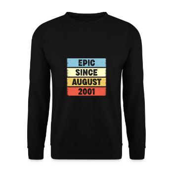 21 Years Old Epic Since August 2001 21st Birthday - Unisex Sweatshirt - black - Front - Alina (178cm) & Michal (187cm)