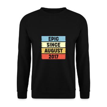 5 Years Old Epic Since August 2017 5th Birthday - Unisex Sweatshirt - black - Front - Alina (178cm) & Michal (187cm)