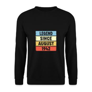 80 Years Old Legend Since August 1942 80th - Unisex Sweatshirt - black - Front - Alina (178cm) & Michal (187cm)