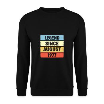 45 Years Old Legend Since August 1977 45th - Unisex Sweatshirt - black - Front - Alina (178cm) & Michal (187cm)