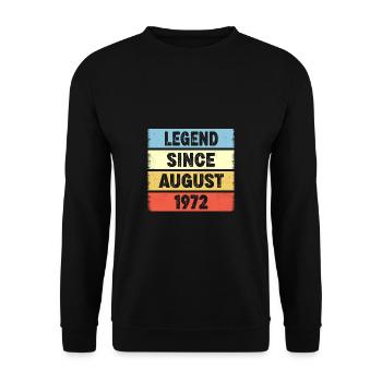 50 Years Old Legend Since August 1972 50th - Unisex Sweatshirt - black - Front - Alina (178cm) & Michal (187cm)