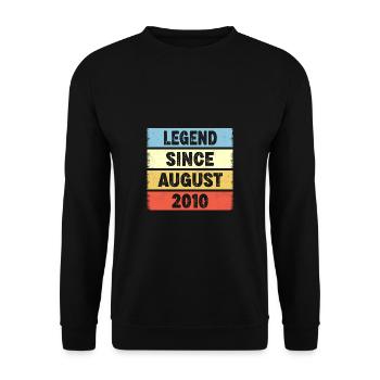 Legend Since August 2010 12. Geburtstag - Unisex Pullover - Schwarz - Vorne - Alina (178cm) & Michal (187cm)