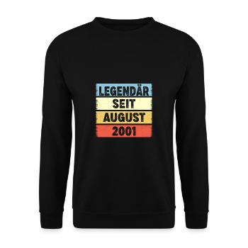 21 years legendary since August 2001 21st birthday - Unisex Sweatshirt - black - Front - Alina (178cm) & Michal (187cm)