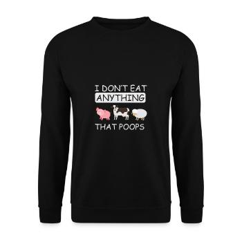 Vegan Fleischlos Tierlieb & Veganer - Unisex Pullover - Schwarz - Vorne - Alina (178cm) & Michal (187cm)