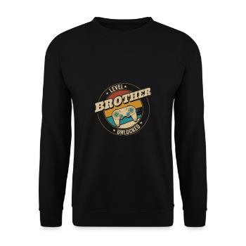 Brother Level Unlocked Dad To Be Gamer - Unisex Sweatshirt - black - Front - Alina (178cm) & Michal (187cm)