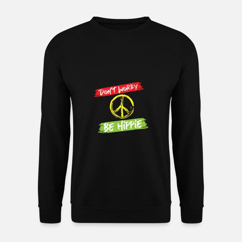 Hippie Karneval Kostüm Geschenk Peace - Unisex Pullover - Schwarz