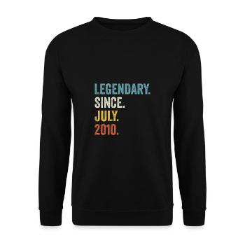 12 Years Old Legendary Since July 2010 12th - Unisex Sweatshirt - black - Front - Alina (178cm) & Michal (187cm)