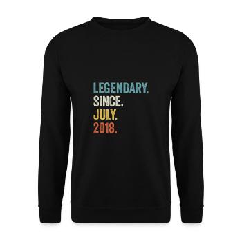 Legendary Since July 2018 4. Geburtstag - Unisex Pullover - Schwarz - Vorne - Alina (178cm) & Michal (187cm)