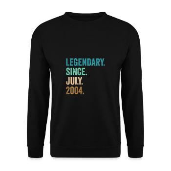 Legendary Since July 2004 18. Geburtstag - Unisex Pullover - Schwarz - Vorne - Alina (178cm) & Michal (187cm)