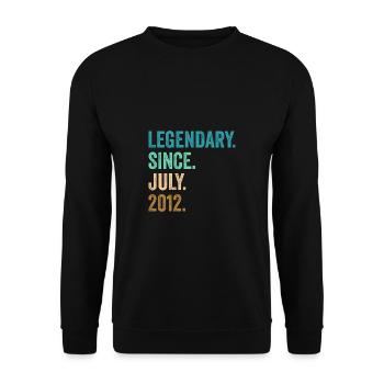 10 Years Old Legendary Since July 2012 10th - Unisex Sweatshirt - black - Front - Alina (178cm) & Michal (187cm)