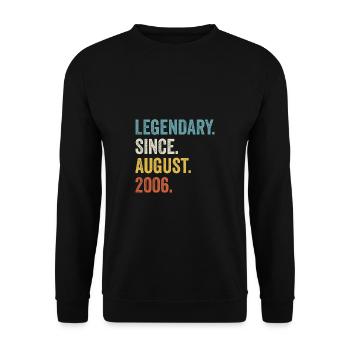 Legendary Since August 2006 16. Geburtstag - Unisex Pullover - Schwarz - Vorne - Alina (178cm) & Michal (187cm)