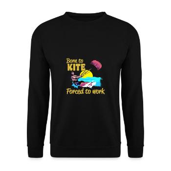Kiteboarding Born To Kite Forced To Work - Unisex Sweatshirt - black - Front - Alina (178cm) & Michal (187cm)