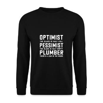 Handwerker Installateur Spruch Klempner - Unisex Pullover - Schwarz - Vorne - Alina (178cm) & Michal (187cm)