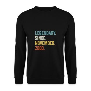 Légendaire depuis 2003 18ème anniversaire - Sweat-shirt Unisexe - noir - Devant - Alina (178cm) & Michal (187cm)