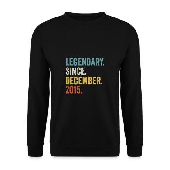Legendary Since December 2015 6th Birthday - Unisex Sweatshirt - black - Front - Alina (178cm) & Michal (187cm)