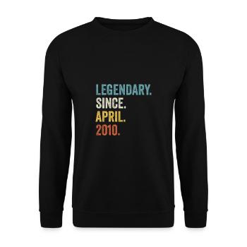 Legendary Since April 2010 12th Birthday - Unisex Sweatshirt - black - Front - Alina (178cm) & Michal (187cm)