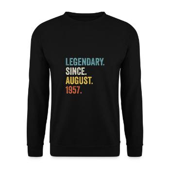 Legendary Since August 1957 65. Geburtstag - Unisex Pullover - Schwarz - Vorne - Alina (178cm) & Michal (187cm)