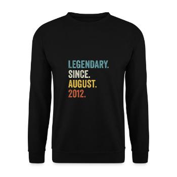 10 Years Old Legendary Since August 2012 10th - Unisex Sweatshirt - black - Front - Alina (178cm) & Michal (187cm)