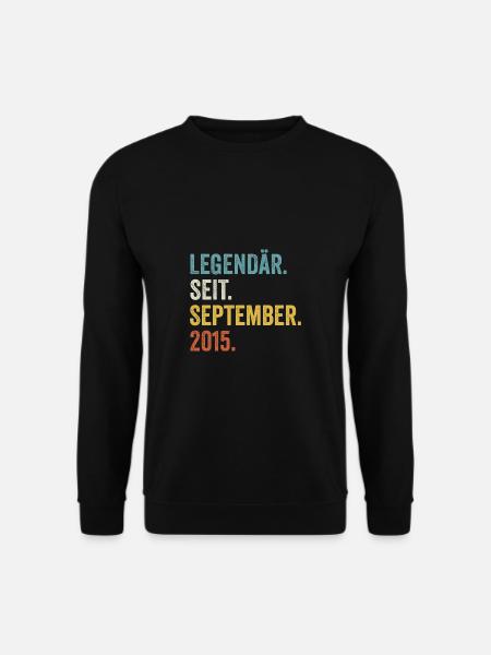 7 Jahre Legendär Seit September 2015 7. Geburtstag - Unisex Pullover - Schwarz