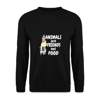 Les animaux sont amis, pas de la nourriture Bien-être animal végétaliens - Sweat-shirt Unisexe - noir - Devant - Alina (178cm) & Michal (187cm)