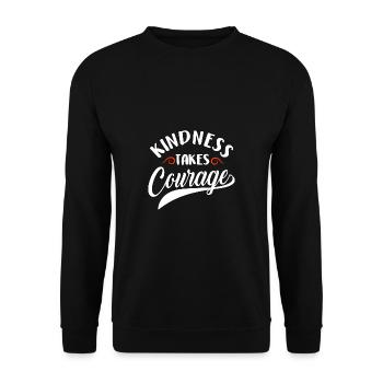 La gentillesse prend du courage contre l’intimidation - Sweat-shirt Unisexe - noir - Devant - Alina (178cm) & Michal (187cm)