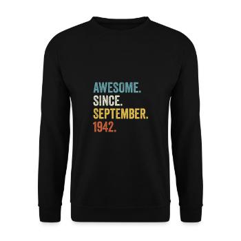80 Years Old Awesome Since September 1942 80th - Unisex Sweatshirt - black - Front - Alina (178cm) & Michal (187cm)