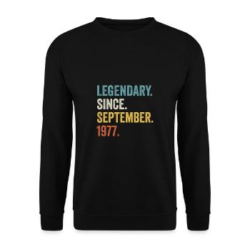 45 Years Old Legendary Since September 1977 45th - Unisex Sweatshirt - black - Front - Alina (178cm) & Michal (187cm)