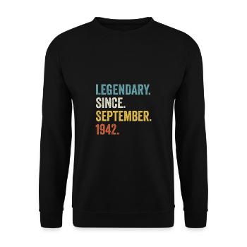 80 Years Old Legendary Since September 1942 80th - Unisex Sweatshirt - black - Front - Alina (178cm) & Michal (187cm)