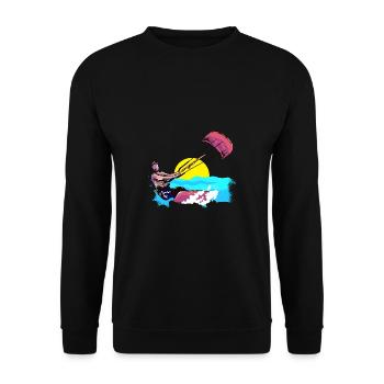 Kiter Kiteboarding Kitesurfing - Unisex Sweatshirt - black - Front - Alina (178cm) & Michal (187cm)