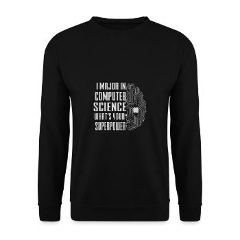 Lustiger Informatiker Spruch, Informatik - Unisex Pullover - Schwarz - Vorne - Alina (178cm) & Michal (187cm)