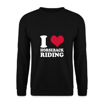 Cavalier d’équitation Fille de cheval J’aime Cheval - Sweat-shirt Unisexe - noir - Devant - Alina (178cm) & Michal (187cm)