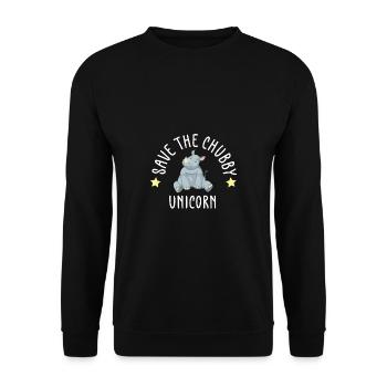 Lustiger Einhorn Spruch I Einhörner - Unisex Pullover - Schwarz - Vorne - Alina (178cm) & Michal (187cm)