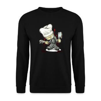 Kleiner Koch - Unisex Sweatshirt - black - Front - Alina (178cm) & Michal (187cm)