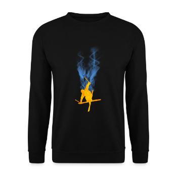 Freestyle Ski Flammen - Unisex Pullover - Schwarz - Vorne - Alina (178cm) & Michal (187cm)