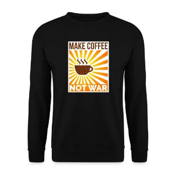 Make Coffee Not War Retro Spruch - Unisex Pullover - Schwarz - Vorne - Alina (178cm) & Michal (187cm)