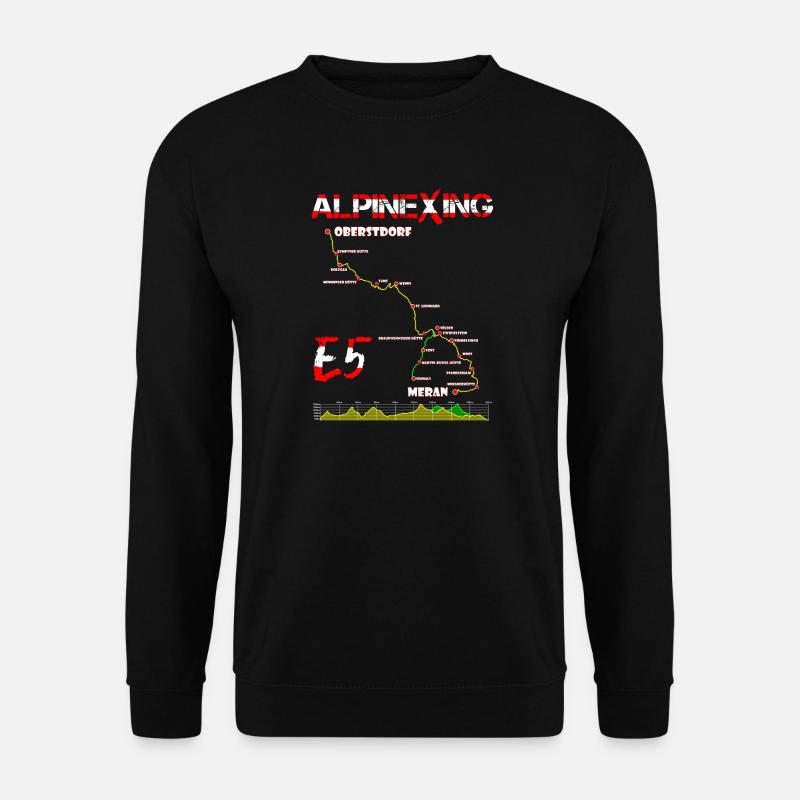 E5 Oberstdorf Meran - Unisex Pullover - Schwarz