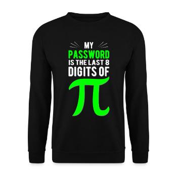 Passwort ist Pi Ziffern - Unisex Pullover - Schwarz - Vorne - Alina (178cm) & Michal (187cm)