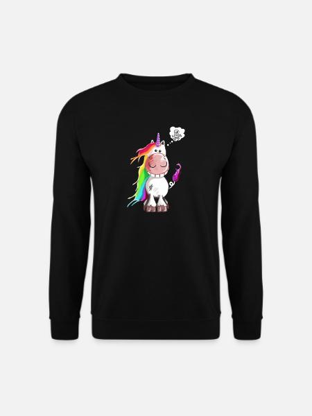 Einhorn grinst sich ein ab - Unisex Pullover - Schwarz