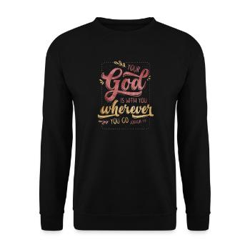 Your God Is With You - Unisex Pullover - Schwarz - Vorne - Alina (178cm) & Michal (187cm)