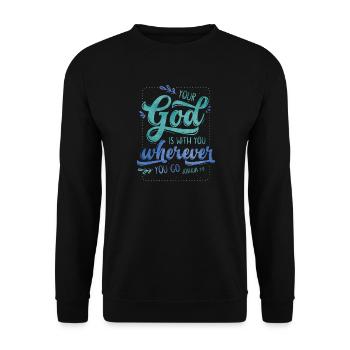 Your God Is With You - Unisex Pullover - Schwarz - Vorne - Alina (178cm) & Michal (187cm)