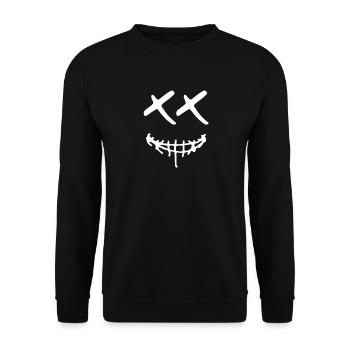 Masque - Sourire avec des yeux en X - Sweat-shirt Unisexe - noir - Devant - Alina (178cm) & Michal (187cm)