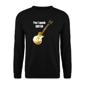 Oui je parle guitare en disant 'Oui je parle - Sweat-shirt Unisexe - noir - Devant - Alina (178cm) & Michal (187cm)