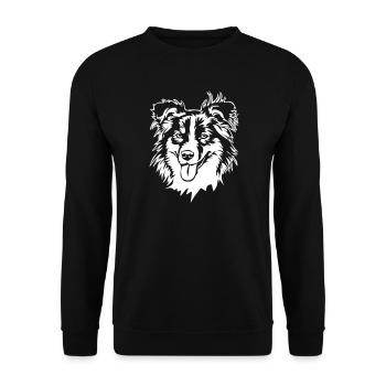 Australian Shepherd Head "Black Edition" - Unisex Sweatshirt - black - Front - Alina (178cm) & Michal (187cm)