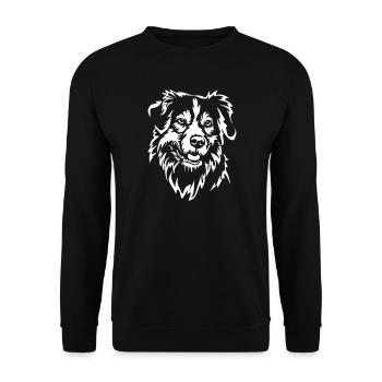 Australian Shepherd Head "Black Edition" - Unisex Sweatshirt - black - Front - Alina (178cm) & Michal (187cm)