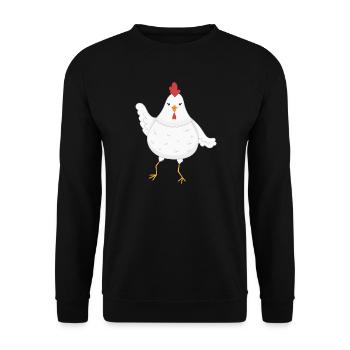 Huhn Hühner - Unisex Pullover - Schwarz - Vorne - Alina (178cm) & Michal (187cm)