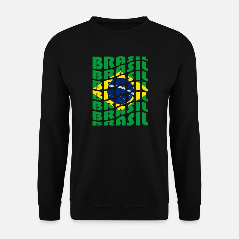 Brasilien Schriftzug Flaggen Design - Unisex Pullover - Schwarz
