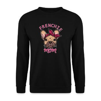 Cute Frenchie Mom French Bulldog with loop - Unisex Sweatshirt - black - Front - Alina (178cm) & Michal (187cm)