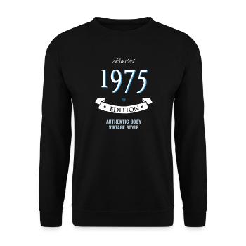 1975 year of birth year 50 years gift best - Unisex Sweatshirt - black - Front - Alina (178cm) & Michal (187cm)